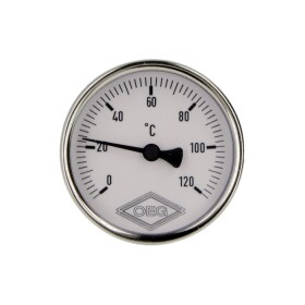 Bimetall-Zeigerthermometer 0-120&deg;C 63 mm F&uuml;hler mit 80 mm Geh&auml;use