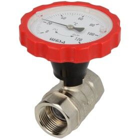 WESA-ISO-Therm-Kugelhahn rot 1 1/2&quot; IG Thermometergriff